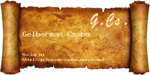 Gelberman Csaba névjegykártya